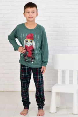 Пижама детская 7-307 (изумруд), Кролик в шапке