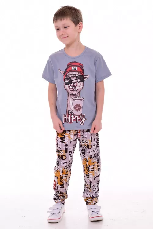 Пижама детская 7-290 (серый), Лама