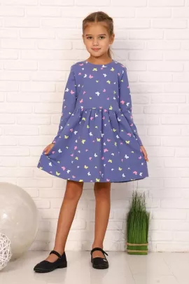 Платье детское Мотылек длинный рукав индиго последний размер