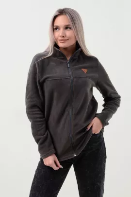 Кофта на молнии женская флисовая толстовка T-164 (антрацит)