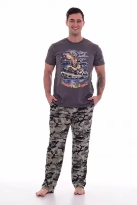 Пижама мужская 9-125 (антрацит-меланж+хаки), РЫБАК