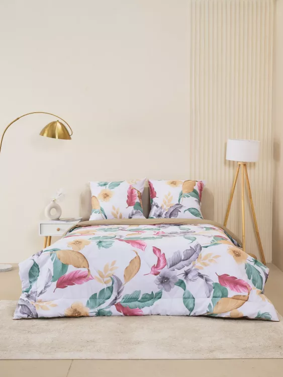 Комплект постельного белья из сатина с одеялом - Листья тропиков