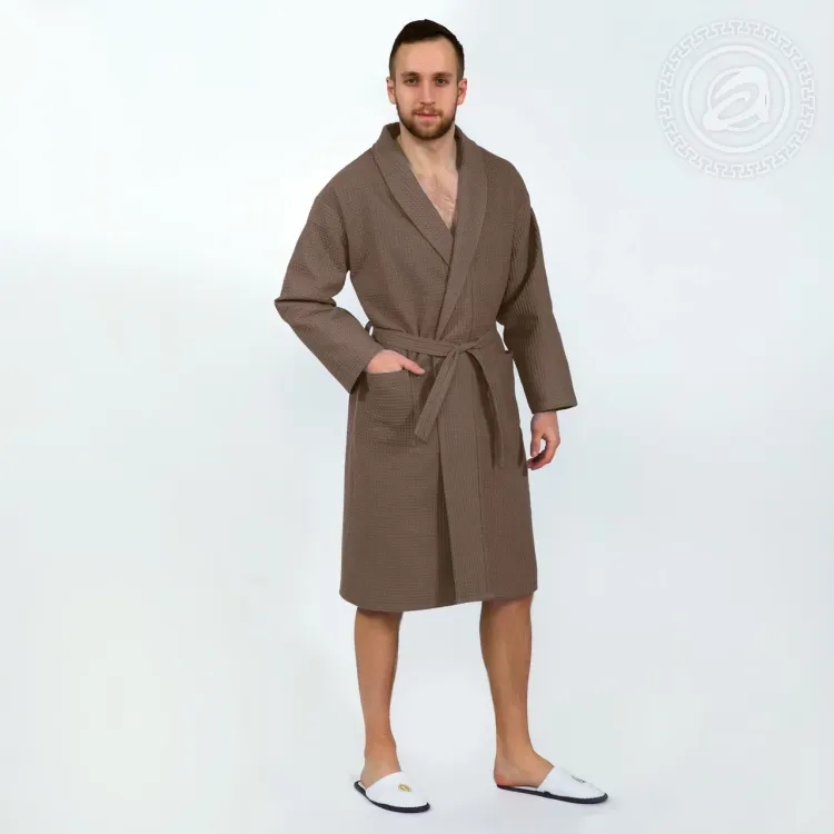 Халат запашной с воротником (коричневый) 011S/M 44-46 011S/M
