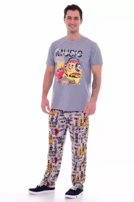 Пижама мужская 9-131 (серый) Гамбургер